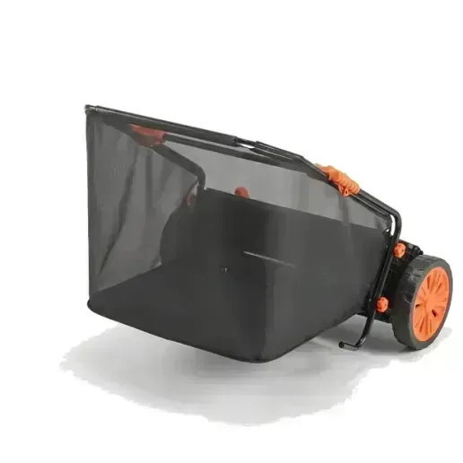 IronRidge sweeper hopper bag lifted off the frame for dumping